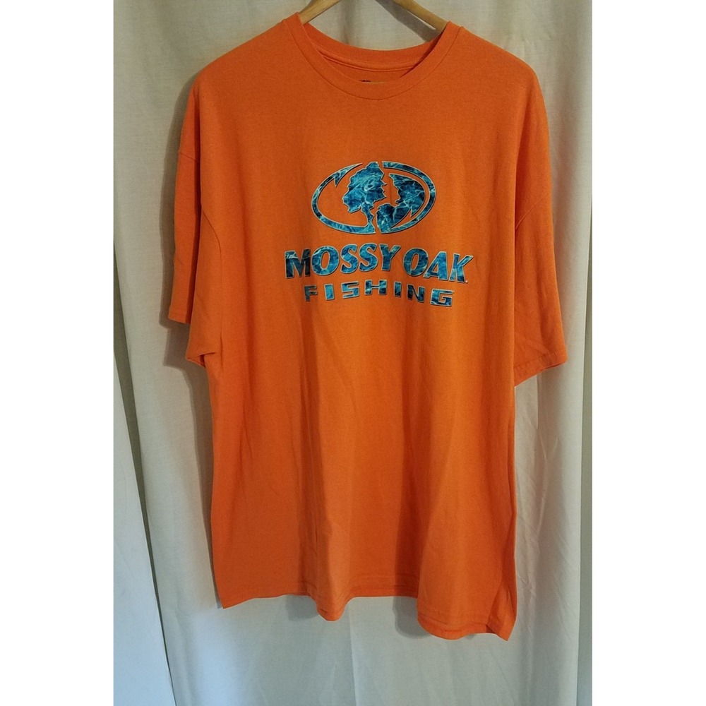 Men's 2XL Orange & Blue Mossy Oak Fishing Shirt